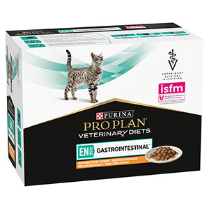 Pro Plan Vet Diets EN Gastrointestinal Wet Adult Cat Food Chicken 10x85g, (Pack of 4)